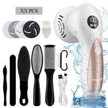 CkeyiN 전동 발각질제거기 무선 각질관리기 발 뒤꿈치 발바닥 굳은살제거 휴대용, 혼합색상