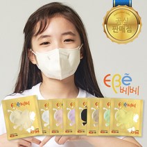 이비에 베베 마스크 KF94 소형 30매 어린이 키즈 새부리형, 아이보리