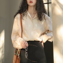몬드스팟 빈티지 광택 꽃무늬 셔츠 블라우스