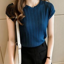 KBT 시원한 여름 여성 베이직 플리츠 루즈 나시 쿨 민소매 슬리브