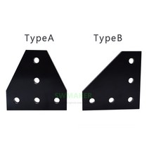 3D프린터부품 1pcs T 슬롯/L 모양 블랙/실버 접합 플레이트 v-슬롯 알루미늄 프로파일 3D 프린터 CNC 기계, 02 type B_02 은
