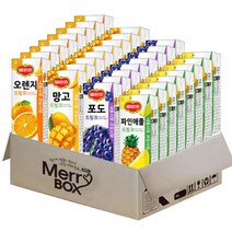 과즙팩음료세트 4종 32팩 롯데칠성 델몬트드링크(오렌지x8+망고x8+포도x8+파인애플x8), 1세트, 190ml
