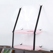Apnoo 고양이 윈도우 해먹 벽걸이 캣베드 캣타워, 핑크색