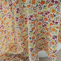 홀릭 꽃무늬 코튼레이온 원단, 오렌지믹스