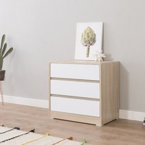 주식회사 노아가구 한주3단서랍장 600서랍장 3단서랍장600 높은티비다이, 한주3단메이플화이트