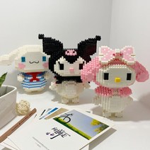 나노블럭 산리오 캐릭터 피규어 멜로디 쿠로미 시나모롤 폼폼푸린 대형 집콕 취미 생활 어른이, 토토로+얼굴없는남+아크릴케이스+라이트풀