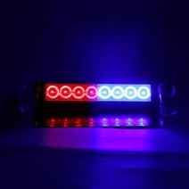 레드 블루 8 LED 경고 스트로브 조명 흡입 컵 12V 자동차 비상 비콘 스트로보 스코프 Safti 경찰 교통 경고등, Blue Red