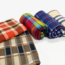 체크 무늬 무릎 담요 (대) 가로200cm 세로150cm 폴라폴리스 대형담요, 다홍색