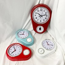 무소음 레트로 인테리어 타이머 벽시계 3종, 화이트
