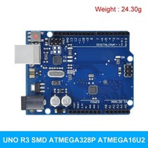 아두이노 키트 코딩 입문 교육 보드 점퍼선 UNO R3 개발 보드 ATmega328P CH340 Arduino 용 스트레이트 핀, 14 Official UNO R3 SMD