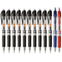 동아 유노크 젤잉크 중성 볼펜 0.5mm 12개 U-KNOCK UK504, UK 혼합(흑10청1적1)