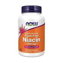 NOWNiacin(비타민B-3)500mgFlush-Free더블영양90Veg캡슐, 식물성 캡슐 90정
