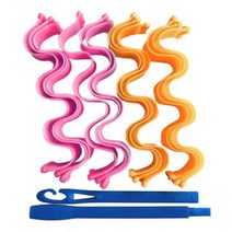 볼륨 물결 고데기 전기머리인두 롤브러쉬 오토롤링 12pcs diy 매직 헤어 경기자 30cm 무열 헤어 롤러 경기자 헤어 스타일 롤러 스틱 웨이브 포머 컬링 헤어 스타일링 도구, 분홍색과 주황색, 협력사