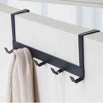 지니홀딩스 1+1 ) 철제 5구 도어행거 도어후크 문에거는 옷걸이 모자걸이, 2개, 블랙