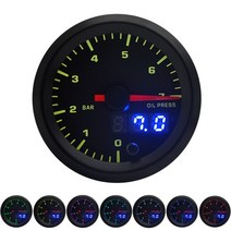 부스트게이지 터보 데피 rpm 2quot 52mm 7 색 led 듀얼 디스플레이 물오일, 오일 프레스 바