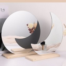 아크릴 안전 인테리어 미러 노프레임 거울 모양 디자인 아크릴 노프레임 미러 웨이브 인테리어 거울, B. 원형