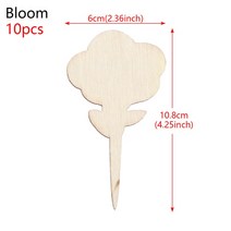 대나무 나무 사인 태그 10 개 정원 마커 T 모양 식물 레이블 보육 냄 파종 도구 원예 분재 장식 공급, 13 bloom_01 10 개