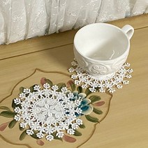 지니레이스 스노우파티컵받침2color, 화이트