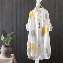 단순 긴 셔츠 의 쉬폰 선 스크린 정장 여름 카디건 얇은 코트 캐주얼