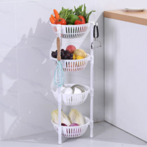 오너클랜 주방 과일 야채 양파망 보관함 바구니 수납장 선반, 단일상품(화이트 4단)