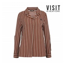 비지트인뉴욕 VISIT IN NEWYORK 자수 스트라이프 블라우스(VV9LS91)