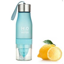 레몬 스퀴저 휴대용 충전식 착즙기 USB 마시는 것 주스 과일 물병 h2o 인퓨저 스포츠 병 캠핑 장비 누출 방지 환경 친화적 인 허벌 라이프 영양물 섭취, 650ml, 푸른 물병