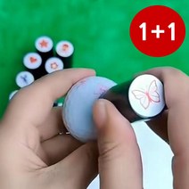 골프공 마커 표시도장 볼마커 스탬프, 클로버(블루)+리필잉크 1+1