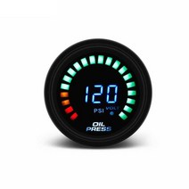 자동차 2인용 52mm 디지털 20 led 부스트 바 psi 진공 수온 오일 온도 오일 프레스 전압계 공기연료 비율 egt temp rpm 게이지, 오일 프레스 게이지