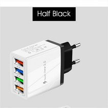 무선충전기 휴대폰 3.1A 4 포트 USB 벽 플러그 전원 어댑터 충전기 아이폰/안 드 로이드 큐브 벽돌 상자 기, 01 Black White_01 EU Plug