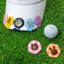 구땡 골프 칩마크+자석클립SET 볼마크 볼마킹 원형클립 골프 악세사리 필드용품 캐디용품, 구땡칩마크+원형클립1SET, 핑크