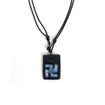 고급 도자기 입체 만자 목걸이