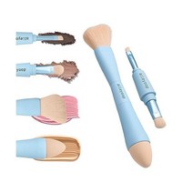 Alleyoop 멀티 태스커 4 in 1 여행 메이크업 비건 브러시 – 올인원 메이크업 스폰지 아이섀도 아이브로우 파운데이션 컨실러 파우더용 라이너 & 블러쉬 블렌딩 브러