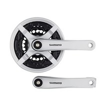 시마노 자전거 크랭크세트 FC-TY501 카본휠셋 휠 자전거앞바퀴부품, 실버, 42/34/24t + 체인 가드 예, 크랭크 길이 175mm