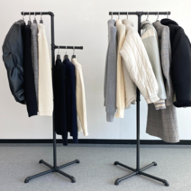 루넌 행가 파이프행거 틈새행거 원룸 일자 간이 행거, T자형 행거