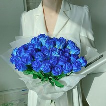 [A-glow] 투톤 향기 블루장미 50송이 비누꽃다발, 단품