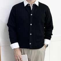 남자 케이블 라운드넥 가디건 9 color