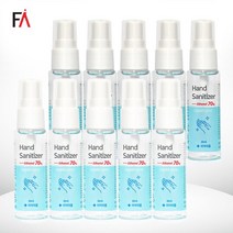 FA핸드세이퍼액 휴대용 손소독제 살균 뿌리는 소독제 스프레이 식물성에탄올 70%, 30ml, 10개