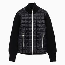 (당일) 23SS 몽클레어 로고 패치 TRICOT 블랙 여성 패딩 울 니트 가디건 9B00003 M1131 999