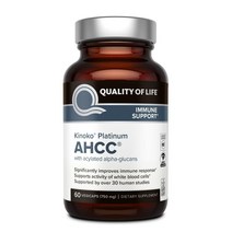 키노코 플래티넘 AHCC 표고버섯균사체 750mg 60 식물성 캡슐, 1개, 기본