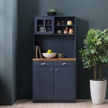 빈즈 부페수납장800 빈즈800상부수납장 세트, 그레이블루