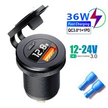 전기차완속충전기 급속 휴대용 전기트럭 고속 충전 듀얼 USB 차량용 어댑터 알루미늄 전원 LED 전압계 해양 보트, 3.APC Orange