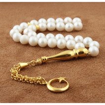 묵주반지 33 진주 돌 묵주 이슬람기도 Tasbih 이슬람 쥬얼리 터키 스타일 수제 Subha 캡슐 컷 순수 925 스털링 실버 술