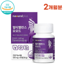 요오드 영양제 60정 2개월분 갑상선 호르몬 합성에 필요 에너지 대사 뼈건강 갑상샘 아이오딘 알약케이스 포함, 1병