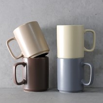 엘크 무광 도자기 머그컵 500ml 4color 택1p, 카키브라운
