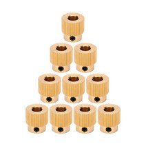 GHSHOP MakerBot 용 10x MK8 압출기 3D 프린터 40 치아 보어 5mm 드라이브 기어 휠, 11x11mm, 금, 놋쇠