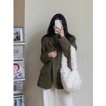 여자 헤링본코트 레트로 헤링본 패턴 퀼트 oni 60 모직 정장 재킷 여성의 고급 Yingzi 감각 루즈 탑