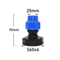 PE 튜브 티 엘보 커넥터 S60 IBC 어댑터 포함 농장 수도관 관개 20mm, 1D