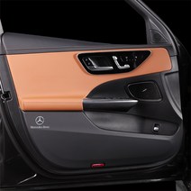 카디즈 벤츠 C클래스 W206 전용 튜닝용품 스크래치방지 풀컬러각인 가죽커버, 도어 커버, 벤츠 블랙, 12.골드