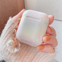 에어팟프로케이스 아쿠아 홀로그램 키링 210화이트pro