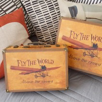 카페 스튜디오 소품 브라운 빈티지캐리어 2P 소품수납가방 빈티지트렁크